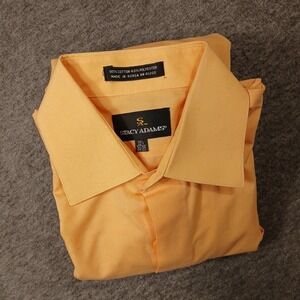 Stacy Adams Regular Fit Dress Shirt Men Size 15.5 Lt Orange Long Sleeve Collared